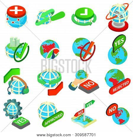 Stock Icons Set. Isometric Set Of 16 Stock Vector Icons For Web Isolated On White Background