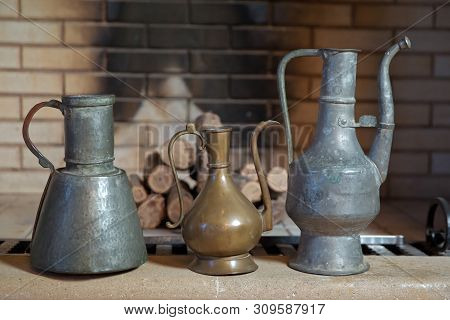 Aftafa, Seheng. Basically, Household Items Used For Washing And Hand Washing. Old Copper Container. 