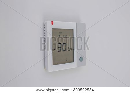 Climate Control Indicator In An Office Building With A Touch Screen Display And Control Panel, Side 