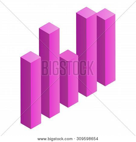 Column Chart Icon. Isometric Of Column Chart Vector Icon For Web Design Isolated On White Background