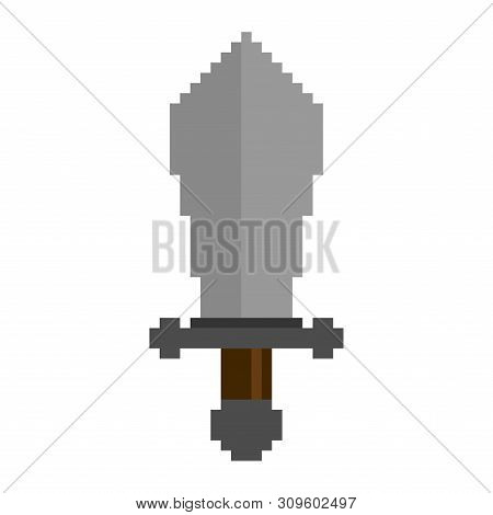 Isolated Swors Pixelated Icon On A White Backgound - Vector