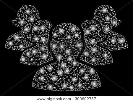 Glossy Mesh Harem With Glow Effect. Abstract Illuminated Model Of Harem Icon. Shiny Wire Frame Trian