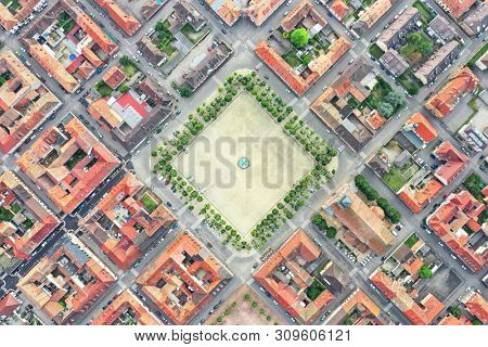 An aerial view image of Neuf Brisach Alsace France