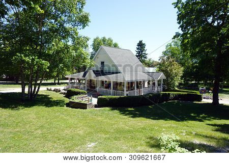 Mackinac Island, Michigan / United States - June 11, 2018: One May See Butterflies At The Wings Of M