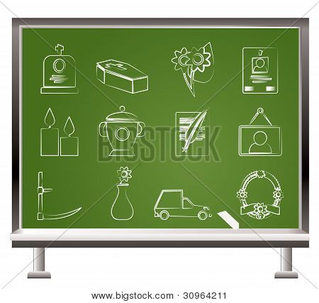 begrafenis en begrafenis pictogrammen