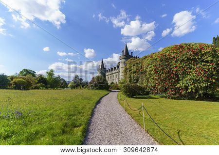 Inveraray , Scotland - May 16 , 2019 : Inveraray Castle Is A Country House Near Inveraray In The Cou