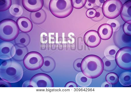 Abstract Cell Background, Human Biology Science Medical Nucleus. Vector Cell Virus Stem