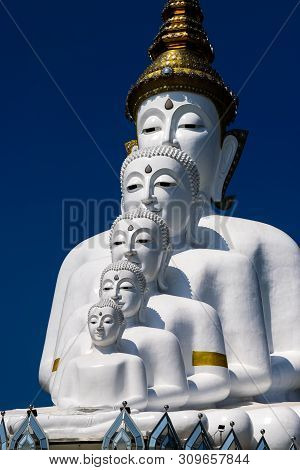 Five Buddhas At Wat Phra Thad Pha Son Kaew Temple, Phetchabun, Thailand