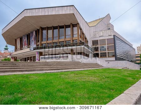 Gyor, Hungary 05 13 2019 : National Theater Gyor, The Main Theater In Gyor