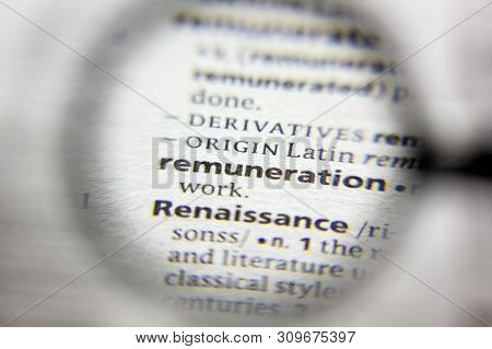 The Word Or Phrase Remuneration In A Dictionary
