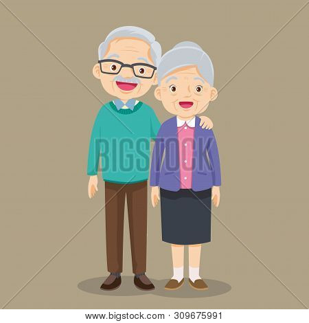 Elderly Couple Holding Hands.grandmother And Grandfather Together. Grandparents. Elderly Couple. A M