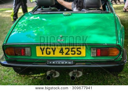 Bedford, Bedfordshire, Uk June 2 2019 Fragment Of The Triumph Gt6. Production Ran From 1966 To 1973