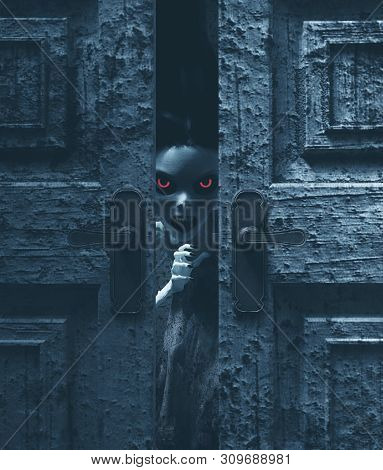 3d Illustration Of Ghost Woman In Haunted House