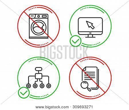 Do Or Stop. Washing Machine, Internet And Restructuring Icons Simple Set. Search File Sign. Laundry 