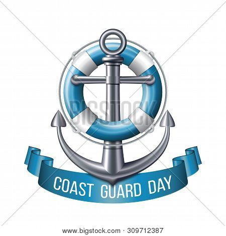 Coast Guard Day Greeting Card. Nautical Emblem