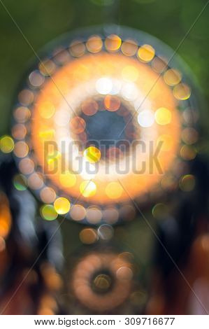 Blurred Image, Dream Catcher Native American In The Wind With Sunlight And Blurred Bokeh