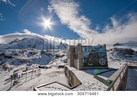Matterhorn Glacier Paradise, Switzerland - October 27, 2015: Winter View Of Matterhorn Glacier Parad