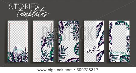 Set of Instagram Templates.Vector Layout. Design backgrounds for social media banner.Set of  stories frame templates. Mockup for social media.