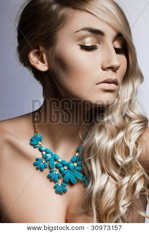 beautiful fashionable woman with jewellry