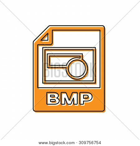 Orange Bmp File Document Icon. Download Bmp Button Icon Isolated On White Background. Bmp File Symbo