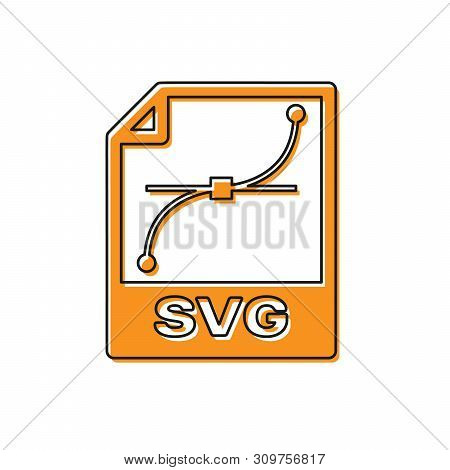 Orange Svg File Document Icon. Download Svg Button Icon Isolated On White Background. Svg File Symbo