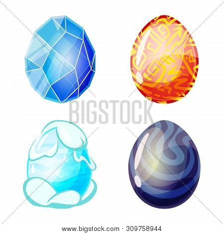 Isolated Object Of Dinosaur And Magic Logo. Set Of Dinosaur And Fantasy Vector Icon For Stock.
