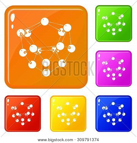 Glucose Icons Set Collection Vector 6 Color Isolated On White Background