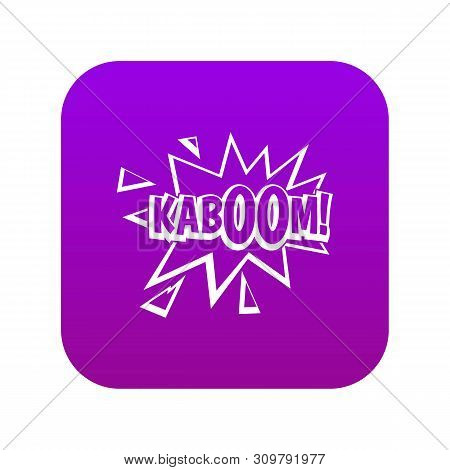 Kaboom, Explosion Icon Digital Purple For Any Design Isolated On White Vector Illustration