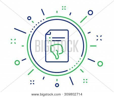 Reject File Line Icon. Decline Document Sign. Dislike File. Quality Design Elements. Technology Thum