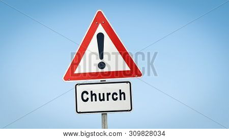 Street Sign The Direction Way To Church