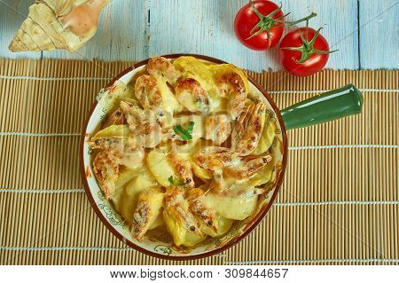Portuguese Shrimp  Potato Gratin
