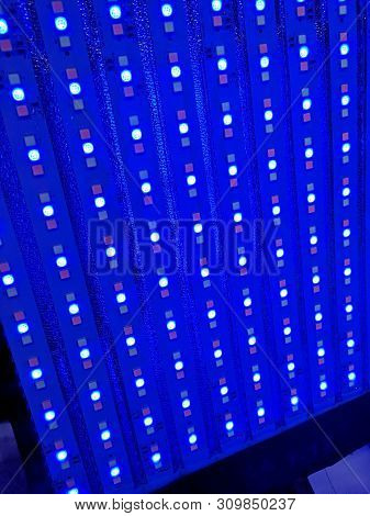 An Abstract Closeup Of A Rbg Led Panel For Lighting. Light For Photography Or Video.