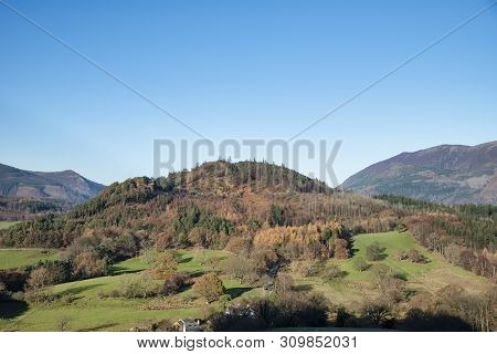 Stunning Autumn Fall Landscape Image Of The View From Catbells Near Derwentwater In The Lake Distric