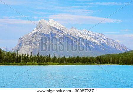 Rundle Mountain And Vermilion Lakes. Banff National Park. Alberta. Canada.