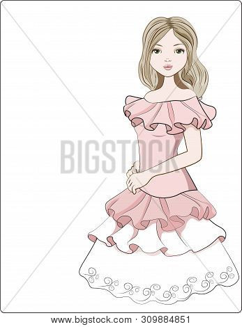 The Beautiful Girl In A Ball Evening Dress, The Bride, The Princess
