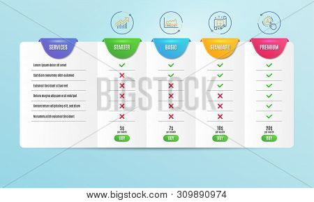 Trade Chart, Demand Curve And Architect Plan Icons Simple Set. Comparison Table. Ab Testing Sign. Ma