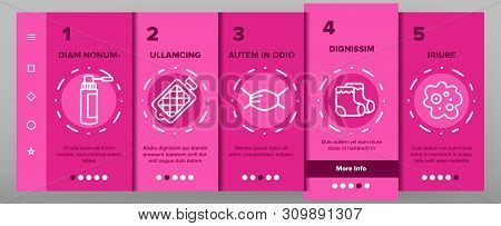 Influenza Linear Vector Icons Onboarding Mobile App Page Screen. Influenza Thin Line Contour Symbols