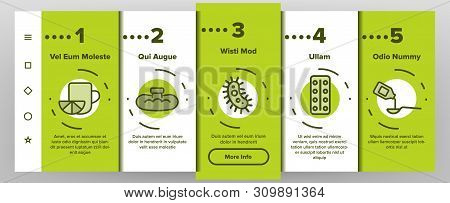 Influenza Linear Vector Icons Onboarding Mobile App Page Screen. Influenza Thin Line Contour Symbols