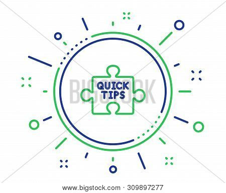 Quick Tips Puzzle Line Icon. Helpful Tricks Sign. Quality Design Elements. Technology Quick Tips But