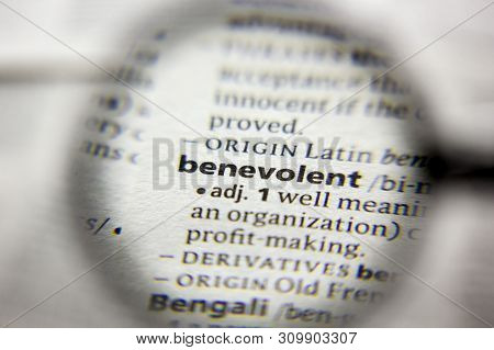 The Word Or Phrase Benevolent In A Dictionary