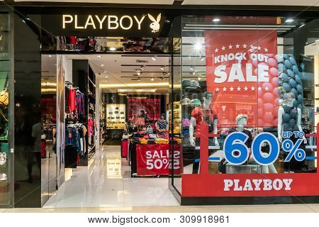 Playboy Shop At Central Ladprao Bangkok, Thailand, June 23, 2019 : Casual Fashionable Clothing And A