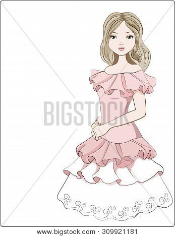 The Beautiful Girl In A Ball Evening Dress, The Bride, The Princess