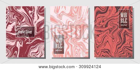 Modern Marble Prints, Vector Cover Design Templates. Fluid Marble Stone Texture Iinteriors Fashion M
