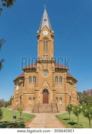 Warden, South Africa - May 1, 2019: Front View Of The Dutch Reformed Church, In Warden, In The Free 