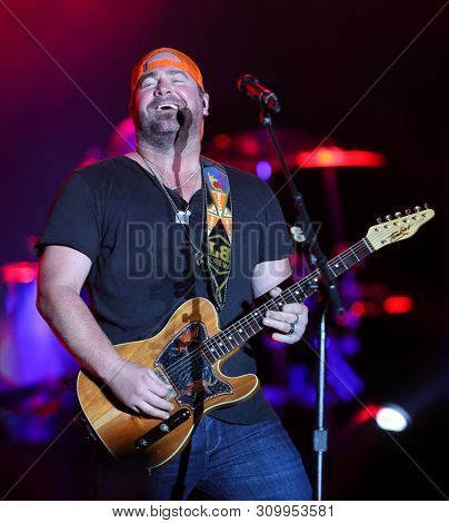 FARMINGVILLE, NY - JUL 3: Lee Brice performs in concert at The Fest at Long Island Community Hospital at Bald Hill on July 3, 2019 in Farmingville, New York.