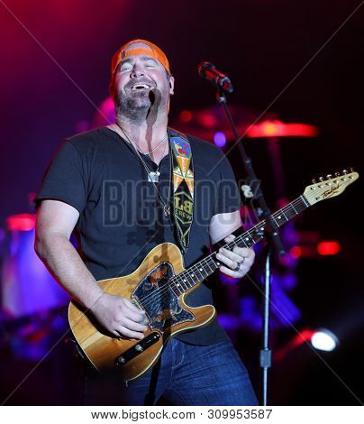 FARMINGVILLE, NY - JUL 3: Lee Brice performs in concert at The Fest at Long Island Community Hospital at Bald Hill on July 3, 2019 in Farmingville, New York.