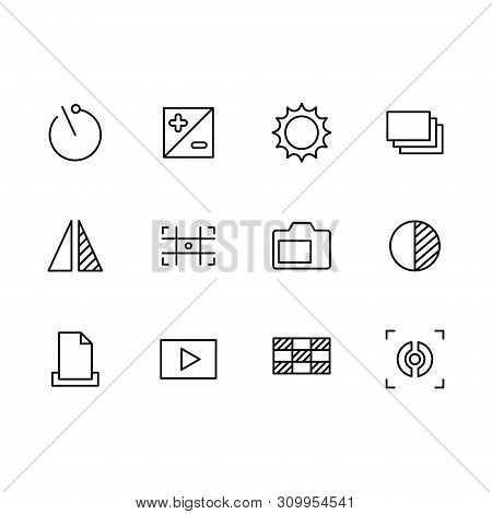 Photography And Photo Camera, Video Shooting Icon Simple Symbols Set. Photo Camera Settings, Zoom, I