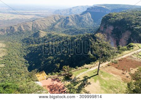 Alto Do Ceu Observatory View At Chapada Dos Guimaraes, Mato Grosso, Brazil. Great Landscape. Travel 