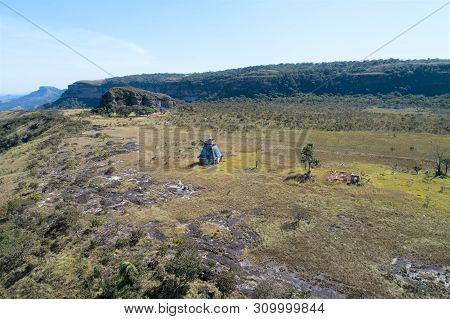 Alto Do Ceu Observatory View At Chapada Dos Guimaraes, Mato Grosso, Brazil. Great Landscape. Travel 