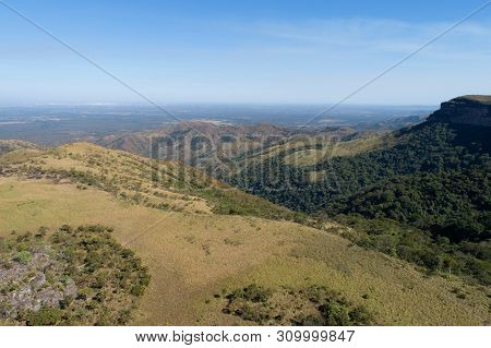 Alto Do Ceu Observatory View At Chapada Dos Guimaraes, Mato Grosso, Brazil. Great Landscape. Travel 